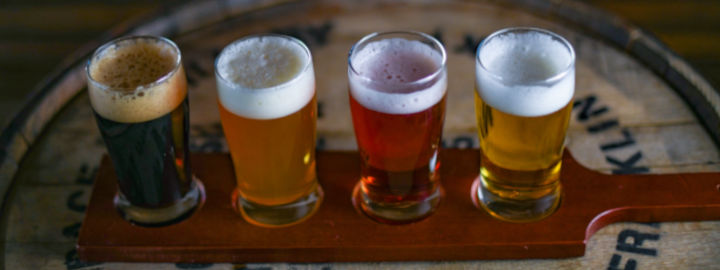 flight of different beer styles