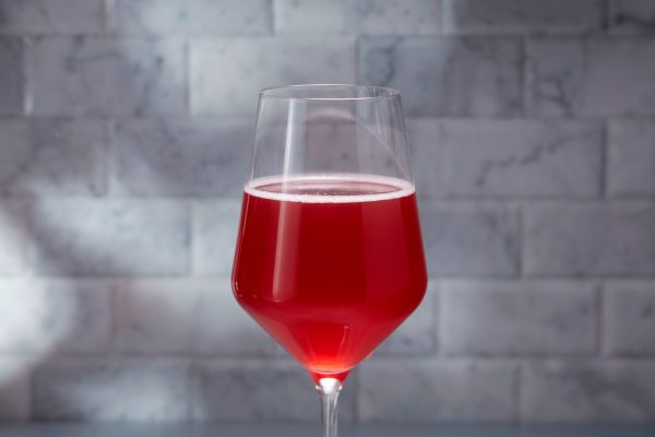 carbonated, red-colored wine or beer