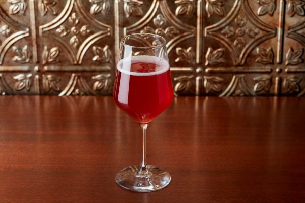carbonated, red-colored wine or beer