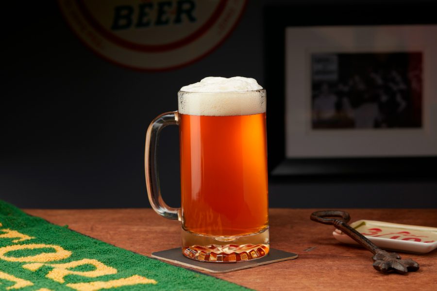 mug of amber copper colored beer