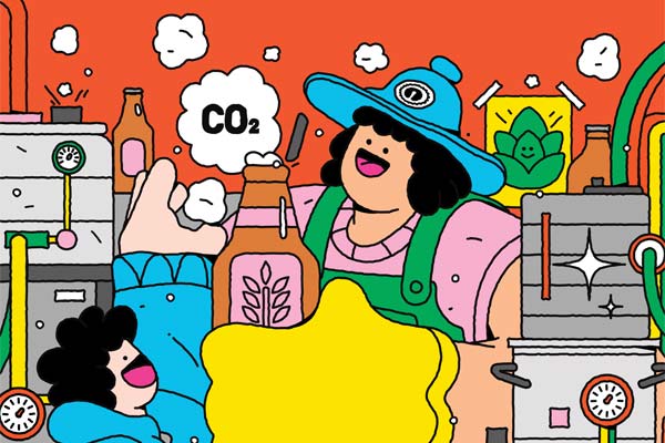 Cartoon depiction of homebrewing
