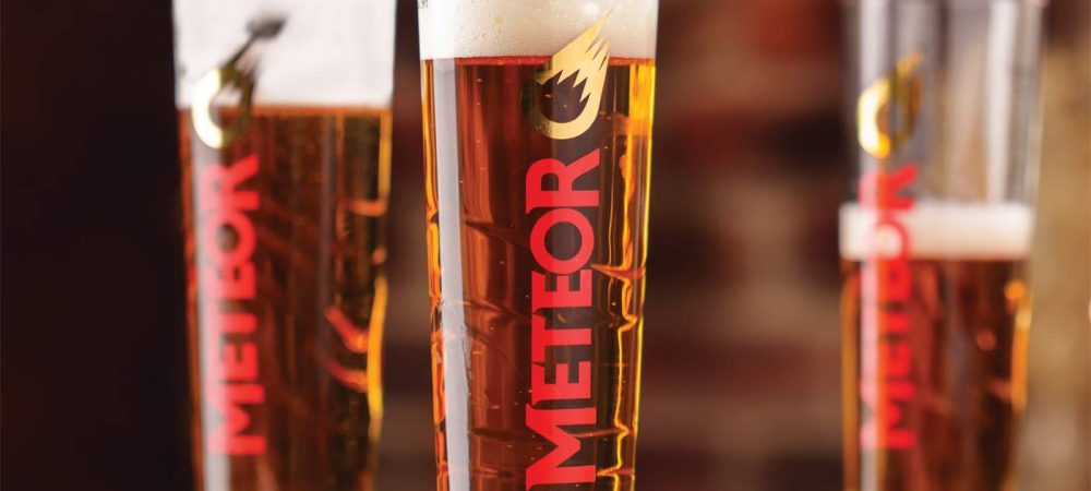 Glasses of pilsner beer